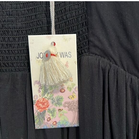 NWT- JOHNNY WAS- ELLA SILK COTTON MINI DRESS BLACK EYELET PUFF SLEEVES, Size XL - Picture 4 of 16